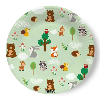 Produktbild von Pappteller "HB Woodland" | Ø18cm/8Stk.