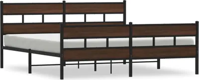 Produktbild von Metallbett ohne Matratze Braun Eichen-Optik 183x213 cm