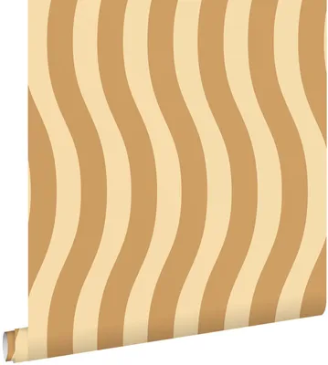 Obrázek produktu pro Tapeta ESTAhome s vlnitými pruhy, hnědá a žlutá, 50 x 900 cm