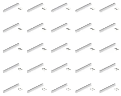 Zdjęcie produktu dla Emuca Pakiet 25 uchwytów meblowych, Rozstaw 128mm, Aluminium, Anodowany mat