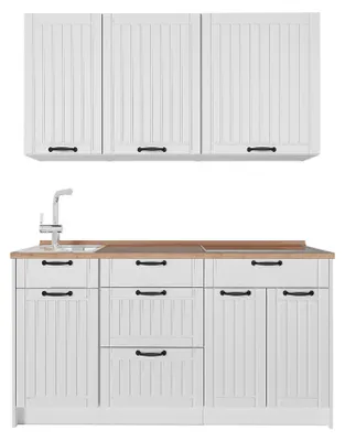 Image de Cuisine Vicco Fame-Line Blanc campagne/Blanc 150cm, PT Chêne, Model 64832