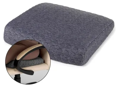 Produktbild von Ergonomisches Sitzkissen - Memory-Foam Polsterung für Bürostuhl, Auto, Rollstuhl - Fördert Haltung, Lindert Steißbein- & Rückenschmerzen - Rutschfester Boden, Waschbarer Bezug - Grau