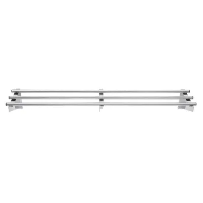 Obrázek produktu pro Nástěnná police Vogue se 3 nerezovými tyčemi včetně nástěnného držáku 1500x225x300mm