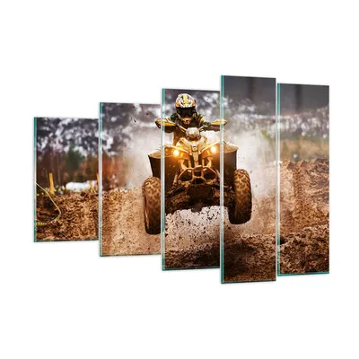 Produktbild von Bilder auf glas - Schlamm Schmutz Dakar Aktion - 150x100cm - Glasbilder - Wandbilder - Kunstdruck - zum Aufhängen bereit - Wanddekoration aus Glas - Glas Bilder - Wandbild auf Glas - GEG150x100-3055