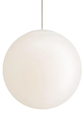 Image de Sferis Lampe À Suspension Sphère En Verre Opale Satiné, Monture En Polycarbonate Transparent, Diamètre 40 Cm, Hauteur Totale 325 Cm, 230V