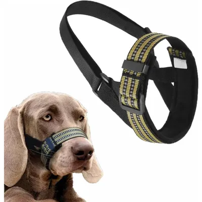 Produktbild von Maulkorb für Hunde Weich – Verstellbar, Reflektierend, Anti-Beiß & Anti-Bell Schutz - Größe M