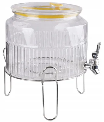 Zdjęcie produktu dla Słój Plastikowy Z Kranikiem 5,6L Z Stojakiem Słoik Na Sok Bimber Lemoniadę