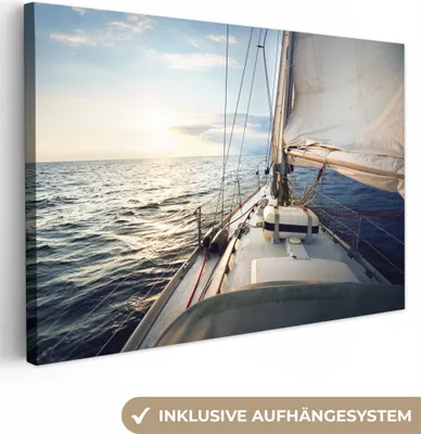 Obrázek produktu pro OneMillionCanvasses® - Obraz na plátně - Moře - Plachetnice - Slunce, nástěnná malba, nástěnné dekorace obrazy obývací pokoj, 60x40cm