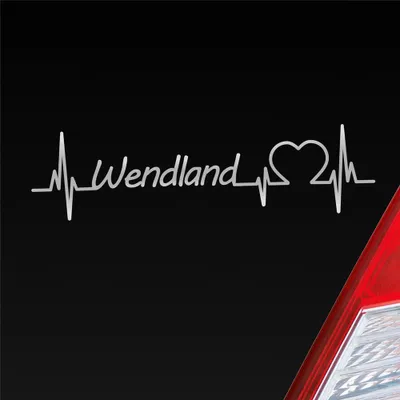 Produktbild von Auto Aufkleber Wendland Puls Herzschlag mit Ferien Region Motiv 19x5 cm Silber Sticker Heckscheibenaufkleber