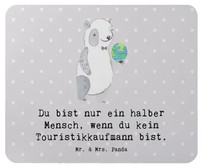 Produktbild von Mr. & Mrs. Panda Mauspad Touristikkaufmann Herz - Grau Pastell - Geschenk, pc, Mousepad, Mouse Pad, laptop, mausteppich