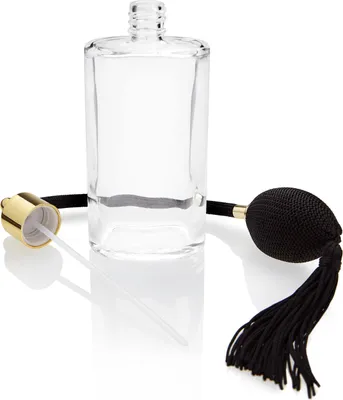 Produktbild von Klarglas-Flasche, oval, mit Ballpumpe, für 100 ml