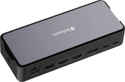 Zdjęcie produktu dla Verbatim CDS-15S, Przewodowa, USB 3.2 Gen 1 (3.1 Gen 1) Type-C, 100 W, 3,5 mm, 1000 Mbit/s, Czarny, Szary