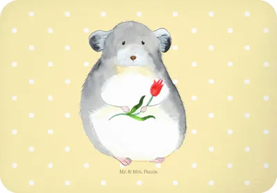 Produktbild von Mr. & Mrs. Panda magnet Chinchilla Blume - Gelb Pastell - Geschenk, Lustige Sprüche, Chaos, wandmagnet, Kummer, Kühlschrankmagnet, zettelhalter, Liebeskummer, Chinchillas
