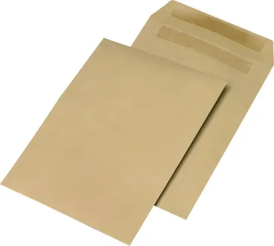 Produktbild von 25 Versandtaschen / DIN B4 / selbstklebend / 130g/m² / Farbe: braun