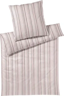Produktbild von elegante Mako-Jersey Bettwäsche-Garnitur Waterstripe Farbe Rouge Größe 135x200+40x80
