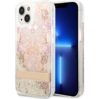 Produktbild von Guess Guhcp14Mlflsd Fall für Iphone 14 Plus - Gold Paisley Flüssigkeit Glitter