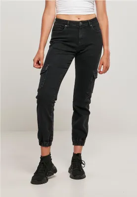 Zdjęcie produktu dla Urban Classics Ladies - Jeansy Cargo z elastycznego denimu - W27