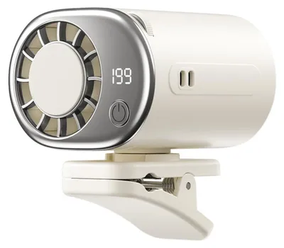 Produktbild von INF Eispack-Kühl-Ventilator zum Hängen an der Taille [Standard] — USB-Halbleiter-Clip-Ventilator für Taille, Regenschirm, Tasche und Handbetrieb Weiß