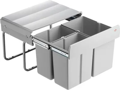Produktbild von Wesco Tradition Line Trio Shorty Einbau-Abfallsammler 2x7,5L 1x15L Eimer