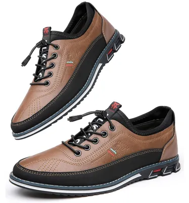 Productafbeelding van Solidchoice - Heren Leren Casual Schoenen met Zacht Zool en Slip-On Design