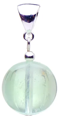 Produktbild von Anhänger aus Fluorit Kugel grün & 925 Silber, Ø16mm, glatt, Halsschmuck, Damen
