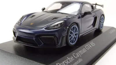 Produktbild von Minichamps 410069701 Porsche Cayman GT4 RS 2021 dunkelblau blaue Felgen 1:43