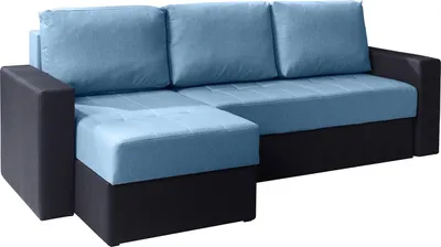 Produktbild von Ecksofa Schlafsofa LABRI Schwarz/ Hellblau Ottomane Links