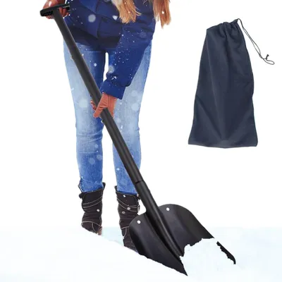 Productafbeelding van Robuuste draagbare sneeuwschep met telescopische steel en antisliphandgreep