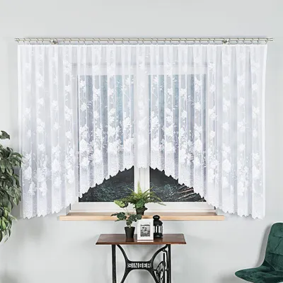 Produktbild von BOŻENA - Fertiger Jacquardvorhang mit Schnitt unten - 500x160 cm - weiß