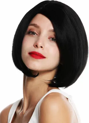 Produktbild von WIG ME UP Perücke kurz Bob Scheitel Schwarz VK-29-1B