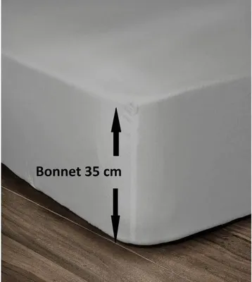 Produktbild von Spannbettlaken 180x200 cm, 100% Baumwolle, 35cm Steghöhe, 54 Fäden, Hellgrau