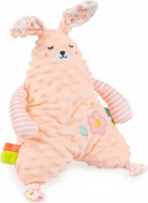 Image de Animal de compagnie en minky avec anneau de dentition Lapin, rose