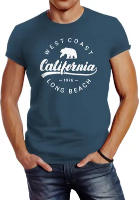 Produktbild von Herren T-Shirt California Republic Slim Fit Neverless® denim blue L