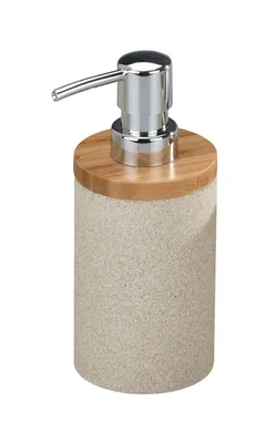 Produktbild von WENKO Seifen Spender Bad Küche Gäste WC Dosierer 200 ml Lotion Sand-Bambus