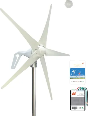 Image de Générateur éolien, puissance 400W, production d'énergie efficace, blanc 5 lames, 400W, 24V