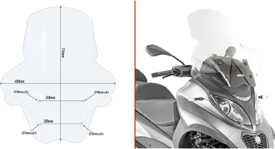 Produktbild von Givi D5613st Piaggio Mp3 350/500 Sport/business Windschutzscheibe Durchsichtig Durchsichtig One Size