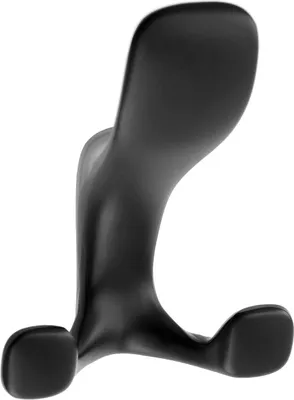Produktbild von GTV TOLEDO Kleiderhaken A0 - Schwarzer Matter Zamak-Haken, Minimalistisches Design, 104mm Höhe, 78mm Breite, Ideal für Flur, Bad, Schlafzimmer, Mäntel, Taschen, Handtücher, Einfache Montage
