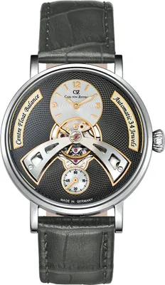 Obrázek produktu pro Carl von Zeyten CVZ0042GY Baden-Baden Automatik silber grau Leder Herren Uhr NEU
