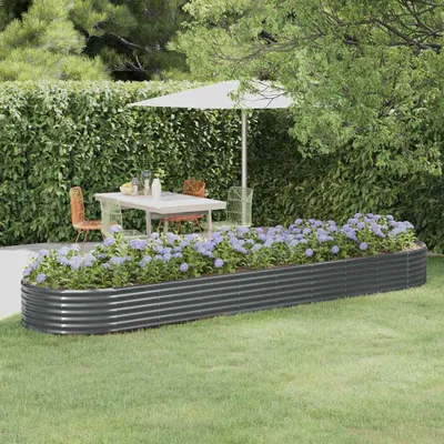 Obrázok produktu pre vidaXL Zvýšená posteľ Pozinkovaná oceľ 396x100x36 cm Antracit