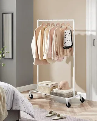 Produktbild von Famanu Kleiderständer mit 1 Kleiderstange und Ablage - Weiß