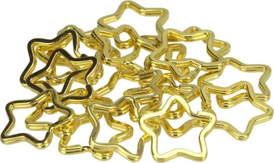 Produktbild von 20 Stern Schlüsselringe gold in Sternform