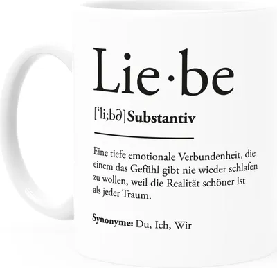 Produktbild von Kaffee-Tasse Liebe Definition Duden Wörterbuch Geschenk Valentinstag Jahrestag Spruch Du Ich Wir SpecialMe® Uni-Weiß Keramik-Tasse