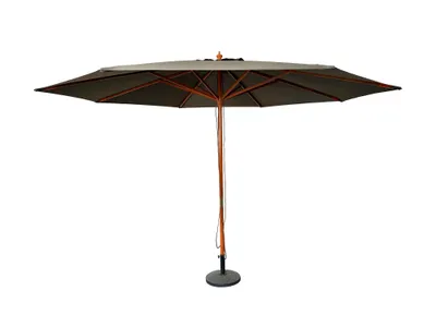 Produktbild von Sonnenschirm Ø 4m Schirm Marktschirm Gartenschirm Holzgestell UV15 Steingrau