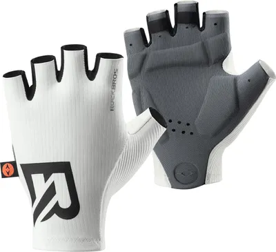 Produktbild von ROCKBROS Fahrradhandschuhe Halbfinger Sommer Atmungsaktive & Stoßdämpfende Radhandschuhe MTB mit ergonomischer 3D-Polsterung Weiß L