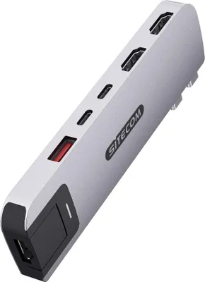 Image de Sitecom hub multiport 6 en 2 pour MacBook Pro argenté