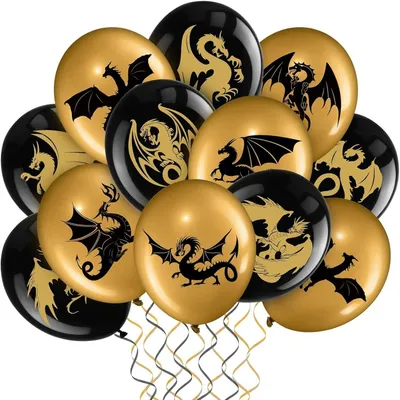 Imagen del producto de Globos con diseño de dragones, 50 unidades, 30 cm, para fiestas de cumpleaños infantiles