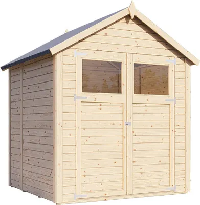 Produktbild von Gartenhaus / Gerätehaus 1,91 x 2,02 Meter (inkl. Dach) | aus Holz | aus vorgefertigten Elementen| unbehandelt | mit Satteldach