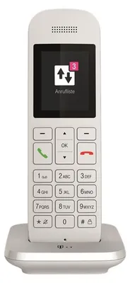 Produktbild von Telekom Sinus 12, Analoges Telefon, Kabelloses Mobilteil, Freisprecheinrichtung, 100 Eintragungen, Anrufer-Identifikation, Weiß