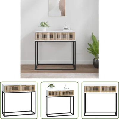 Obrázek produktu pro The Living Store Konzolový stolek bílý 80x30x75 cm materiál na bázi dřeva a železa