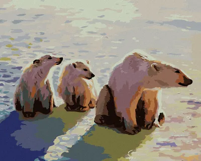 Produktbild von Zuty - Malen nach Zahlen - SITZENDER EISBÄR (D. RUSTY RUST), 40x50 cm, mit Keilrahmen (bereits gespannt)